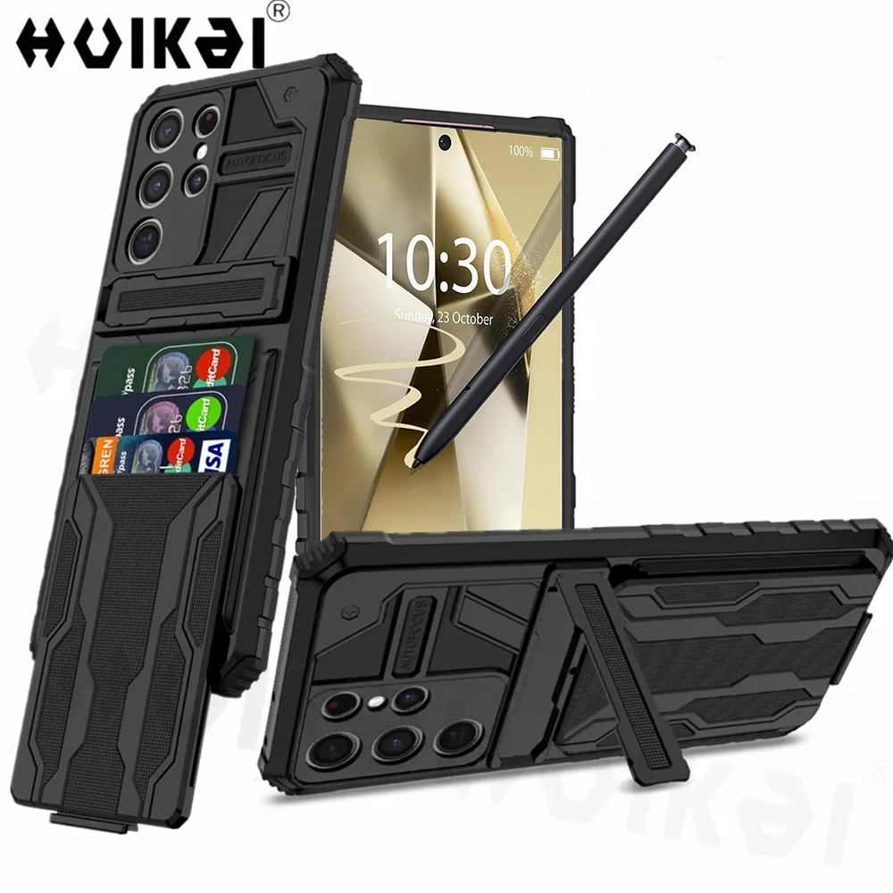 hoesje voor Samsung Galaxy S25 Ultra S24 S24 FE Note20 Ultra A16 A55 A05S portemonnee kaart flip cover beschermende hybride stand harde hoes