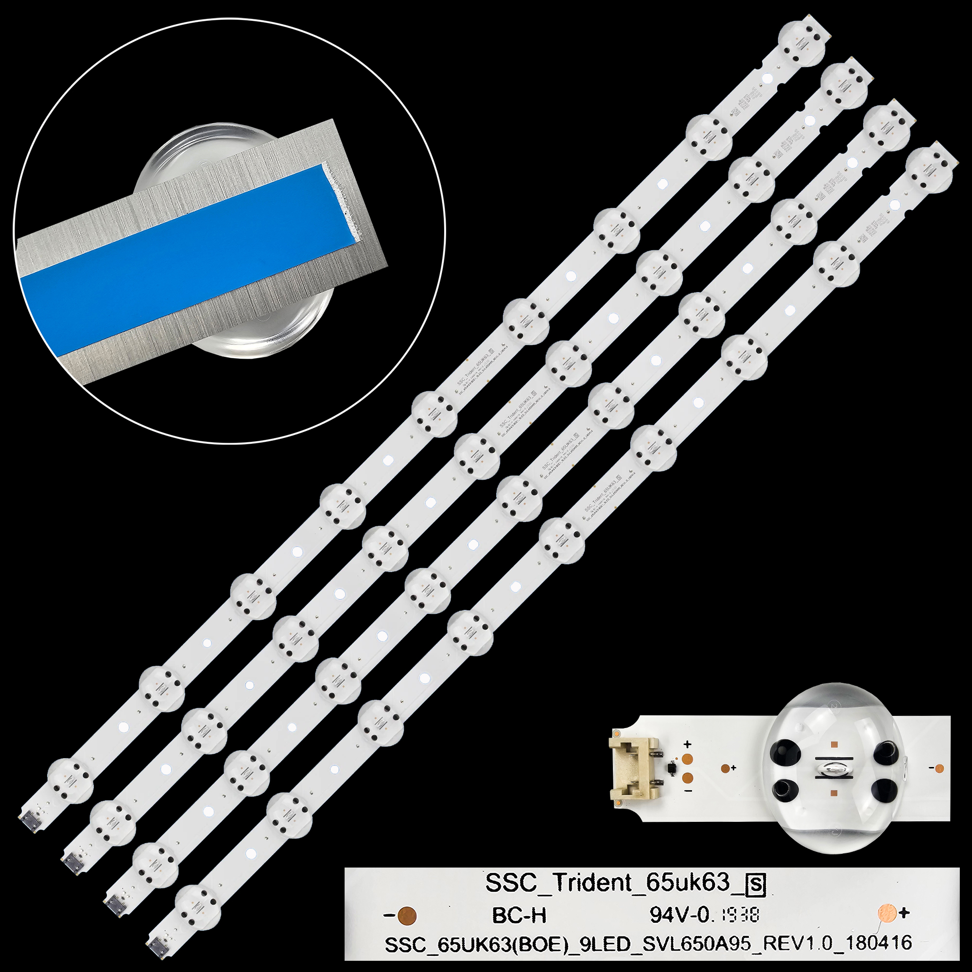 LED Backlight Strip 9 lamp for 65'' TV SSC_Trident_65UK63 S SSC_65UK63_Rev00_170911 65UK6200PUA 65UK6090PUA 65UK6300PUE