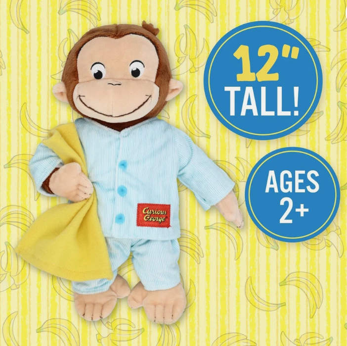 Bonito bebê curioso george macaco brinquedos de pelúcia 34cm crianças animais de pelúcia brinquedos para crianças presentes