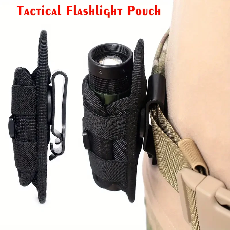 Taktische Taschenlampe Holster Gürtel Taschenlampe Tasche Langlebig Jagd Beleuchtung Zubehör Überleben Kits 360-Grad Holster Dreh Taschenlampe Fall