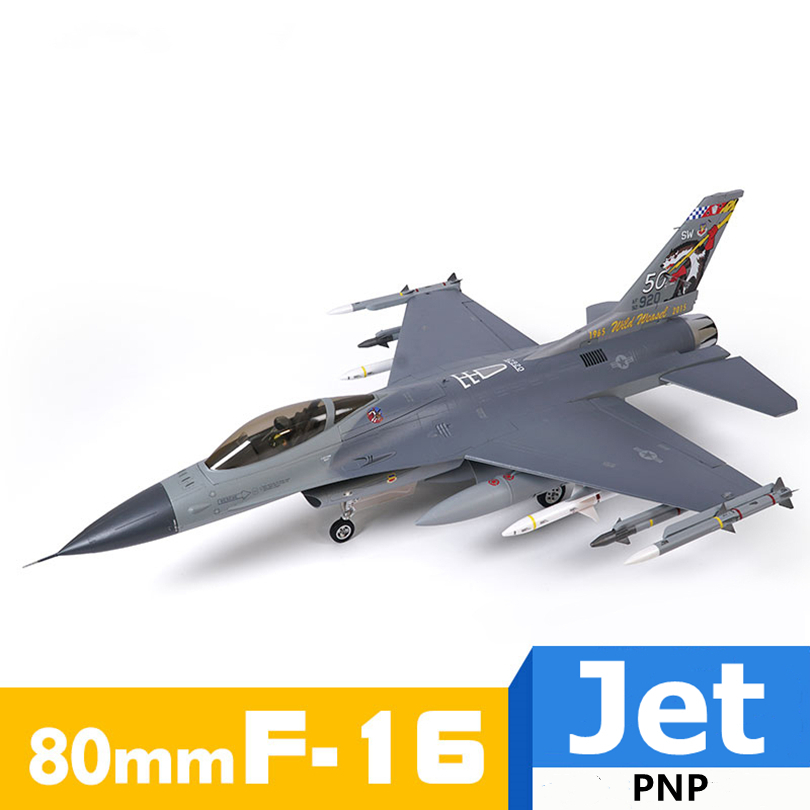 FMSRC Samolot RC 80mm z Wentylatorem Kanałowym EDF Jet F16 F-16 Falcon 6CH z Klapami, Chowanymi Podwoziem, Model Hobby, Samolot, Avion, Prezent dla Chłopca
