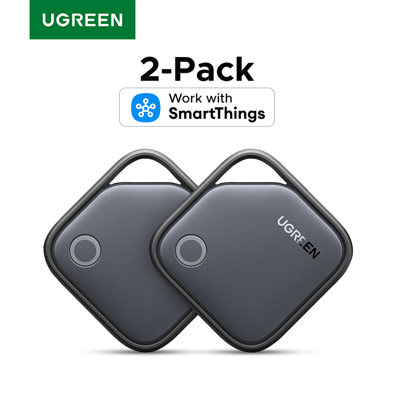 Paquete de 2 etiquetas de seguimiento Bluetooth que funcionan con la aplicación Samsung SmartThings (solo Samsung), etiqueta inteligente buscador de artículos con tiempo de reproducción de 550 días