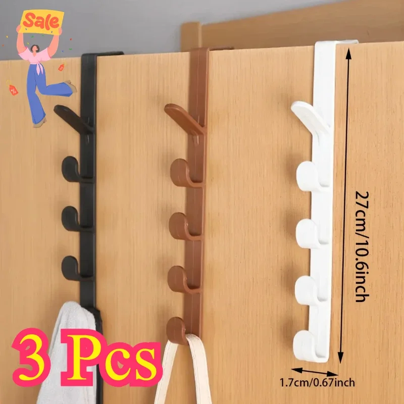 Bedroom Door Hanger Clothes Hanging Rack Over The Door Plastic Home Storage Organization Hooks, Purse Holder For Bags Rails