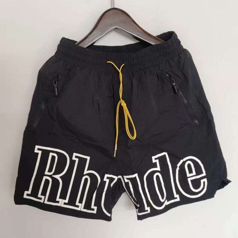 Nouveaux shorts Rhude 2026 pour homme, d'été, imprimés lettres, de sport, à séchage rapide, en maille respirante, coupe ample