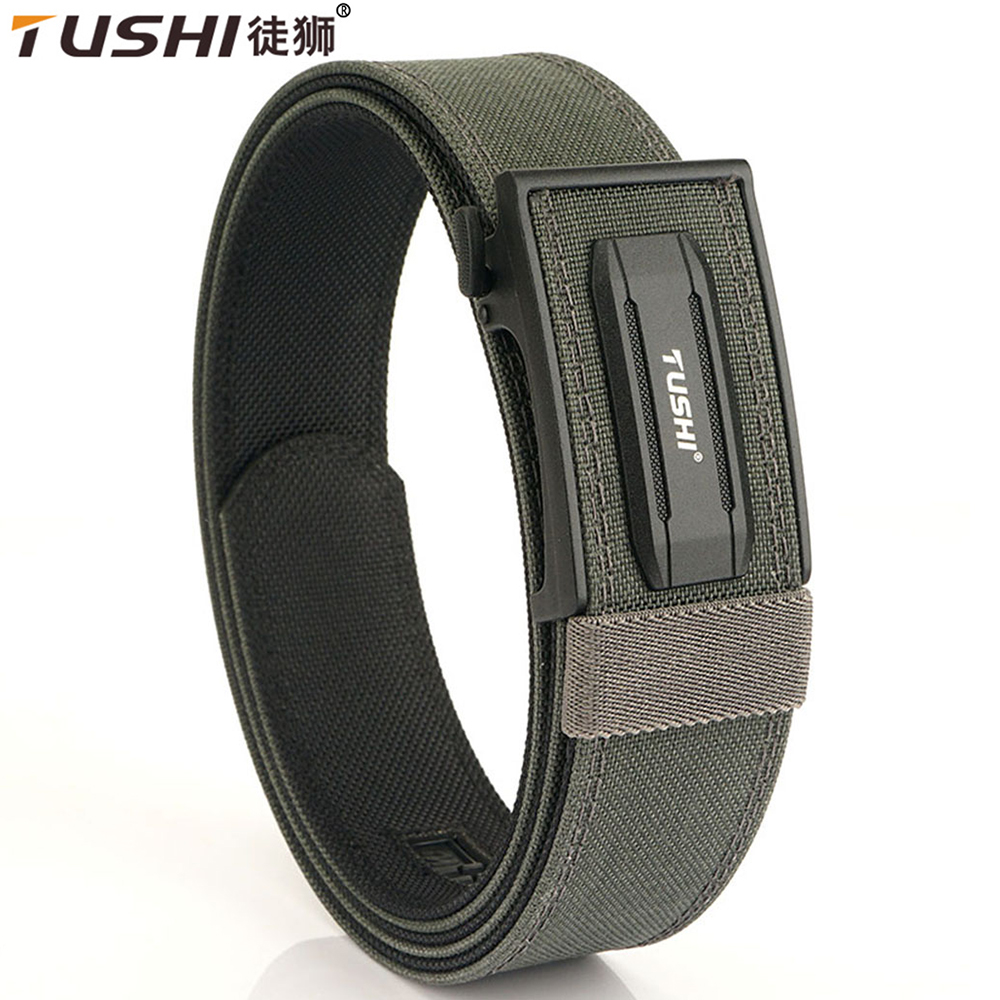 Tushi Nieuwe Harde Tactische Riem Voor Mannen Metalen Automatische Gesp Ipsc Gun Riem 1100d Nylon Militaire Riem Outdoor Sport Gordel Man