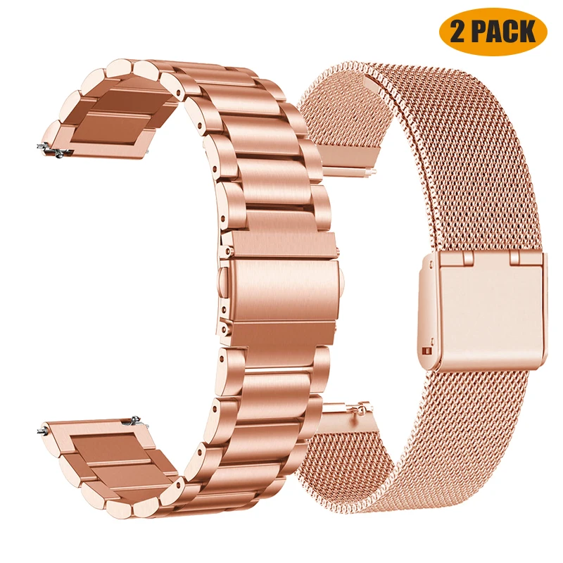 Pulseira de relógio de metal, 22mm 20mm, para garmin vivoactive 3 4 5 forerunner 245 645 158 55 165 745 965 255 256 pulseira venu 3 2 sq2music