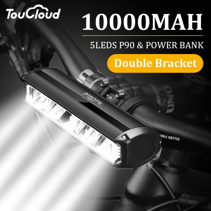 TouCloud Fahrrad Licht Vorne 10000 mAh Fahrrad Licht Power Bank Wasserdichte Taschenlampe USB Lade MTB Rennrad Lampe Zubehör