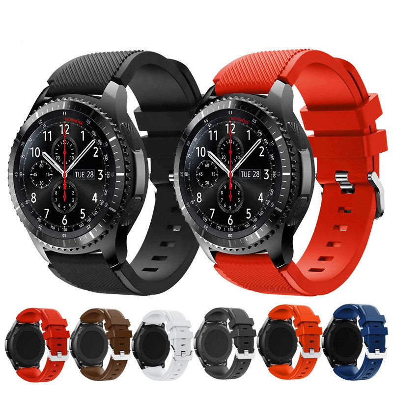 20mm 22mm Sportowa silikonowa bransoletka na nadgarstek do Samsung Galaxy Watch 46mm Gear S3 Gear S4 SM-R800 Wymienny pasek do inteligentnego zegarka