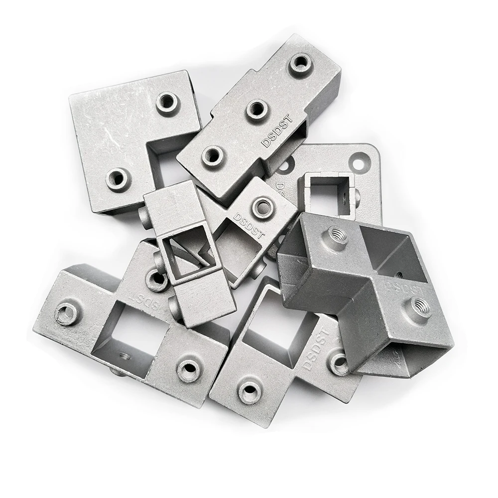 20/25/30mm Square Tube Connectors Galvanized Aluminum Alloy Square Tube Connector Tee Fasteners Square Steel Fixed Clips