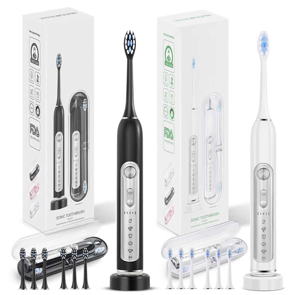 SUBORT-cepillos de dientes eléctricos Super Sonic para adultos y niños, cepillo de dientes blanqueador con temporizador inteligente, juego de cabezales reemplazables a prueba de agua IPX7