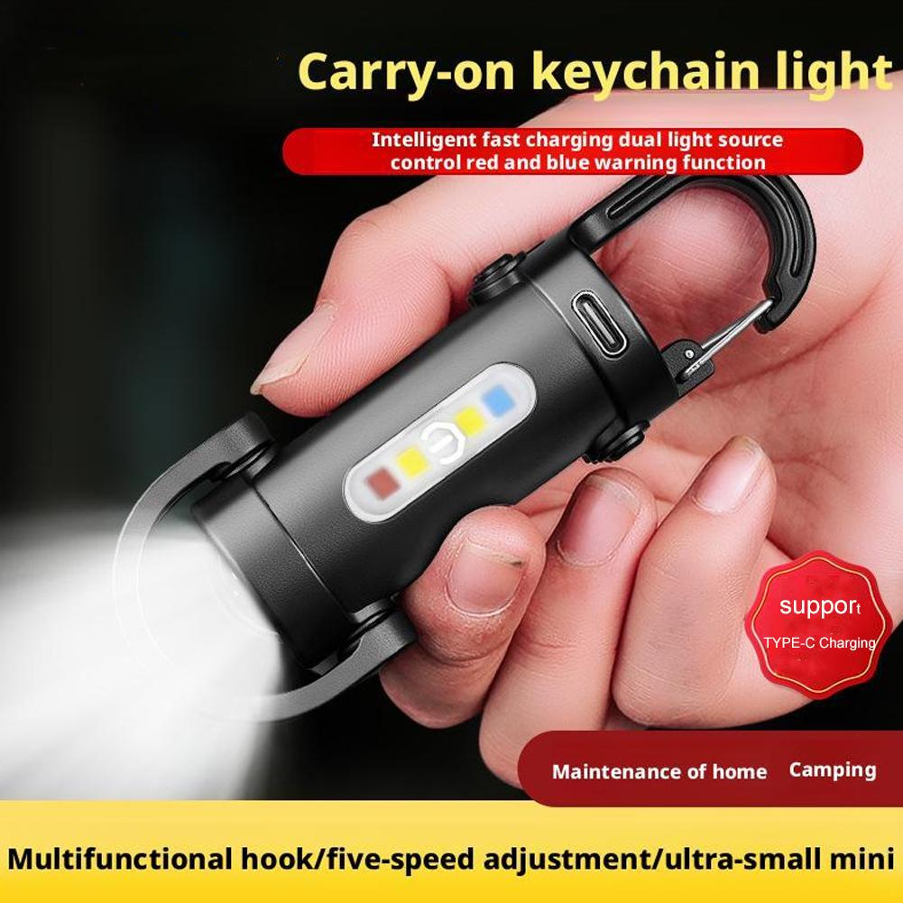 1pc mini cob ultra brilhante recarregável lanterna led chaveiro portátil à prova dwaterproof água acampamento bolso lâmpada chaveiro pendurado luz