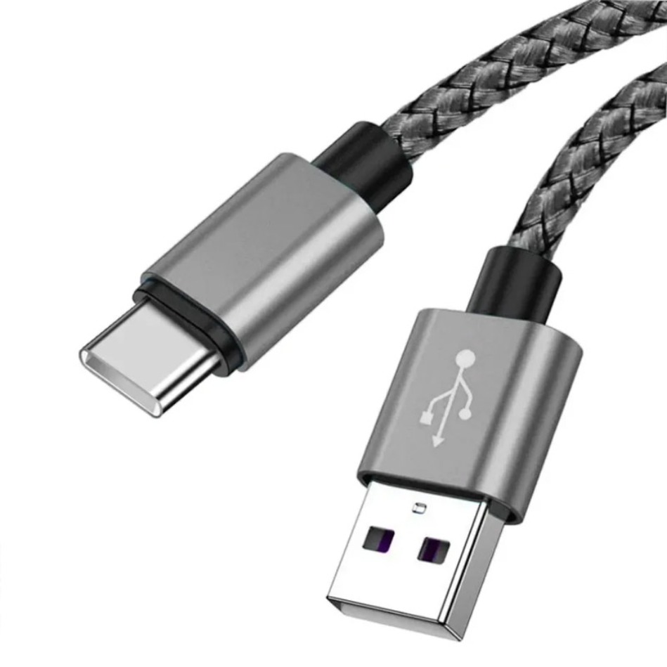 Cable USB C Trenzado Resistente, Alta Resistencia a la Tensión, Carga Rápida de 2.4A, Cable Tipo C Anti-Enredos para Todos los Dispositivos Tipo C