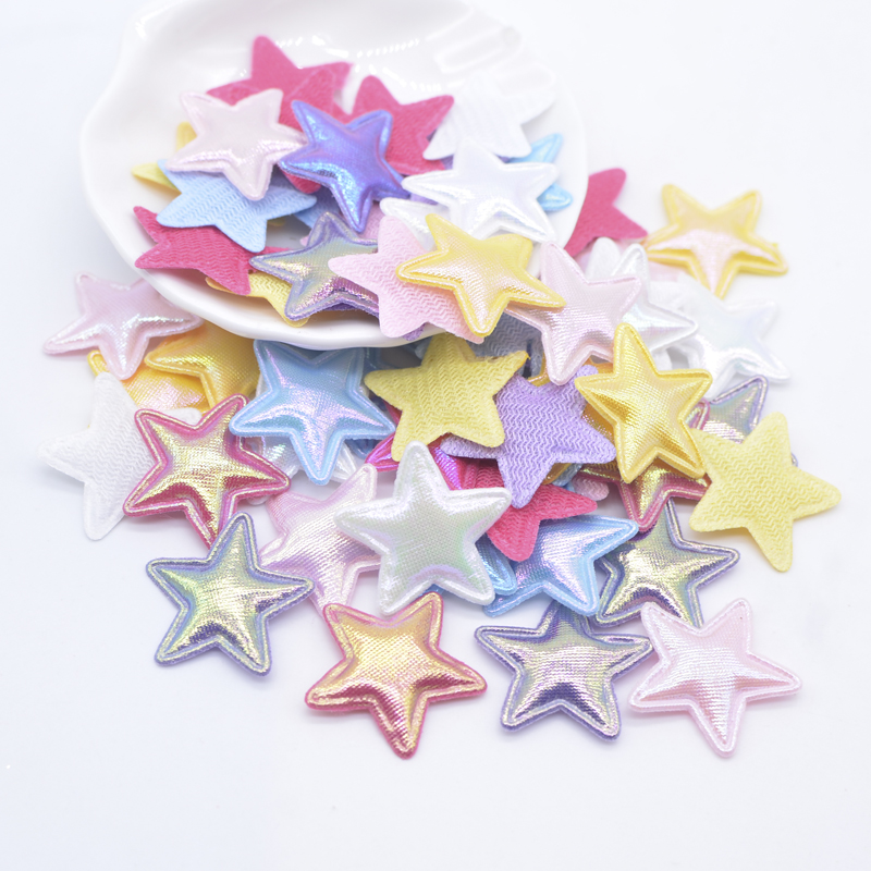 100 pièces 25mm coloré étoile Applique pour chapeau fait à la main artisanat vêtements patchs de couture bricolage chapeaux Clips arc décor accessoires