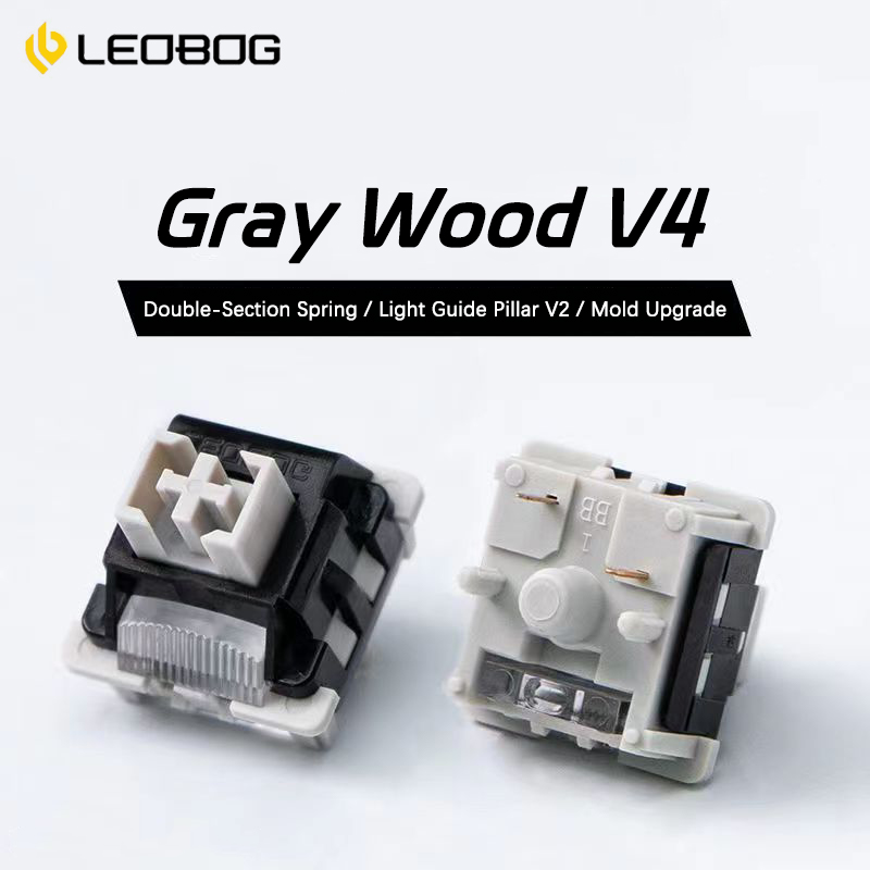 LEOBOG-Interrupteurs linéaires POM HIFI GrayWood V4, kit de clavier mécanique personnalisé, 5 broches avec colonne de guidage de lumière, bricolage, GMK67