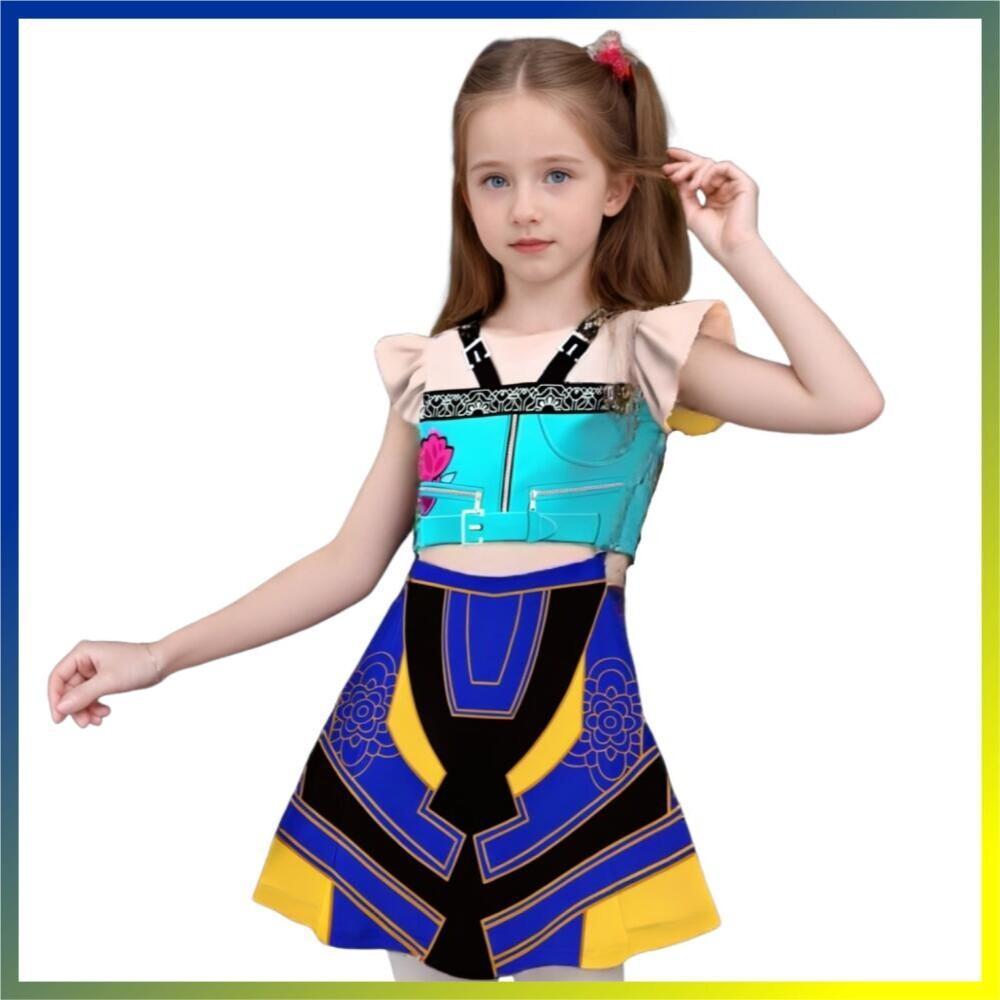 ハロウィン カラフル コスプレ衣装 女の子 グループシンガー アイドル ロールプレイ クリスマス フライングスリーブドレス