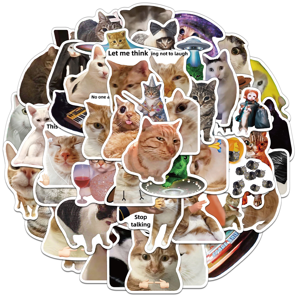 50 STKS Kat Creatieve Grappige Stickers Leuke Cartoon Decoratie Telefoon Gevallen Notebook Water Cups DIY Gepersonaliseerde Stickers