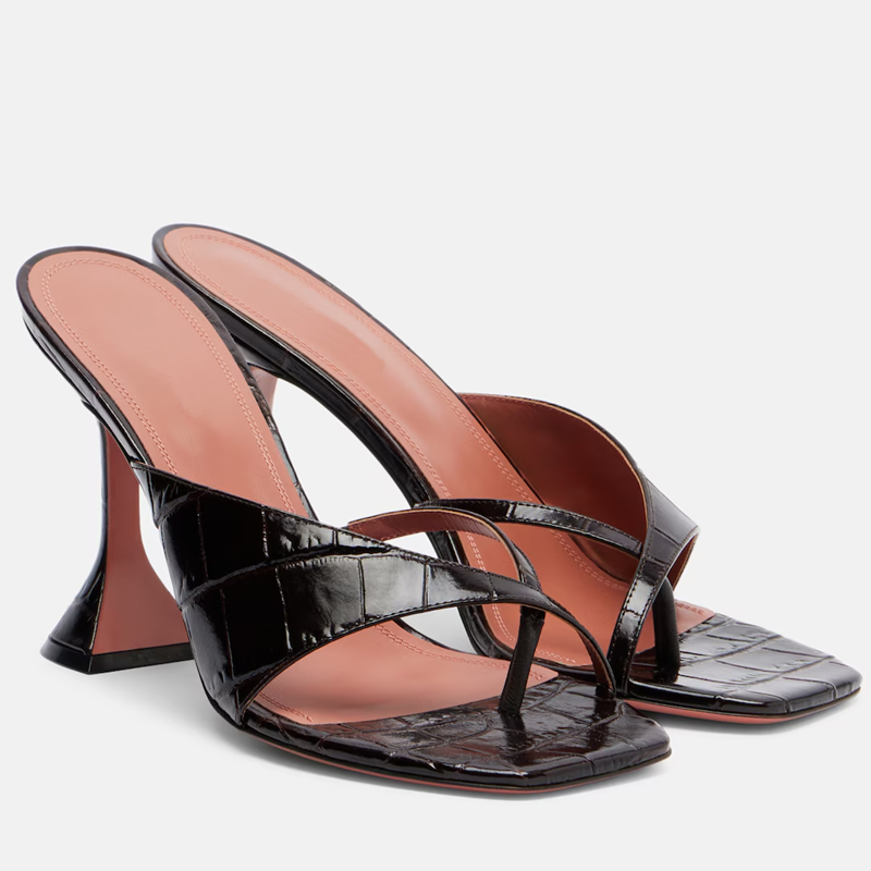 Klapki damskie w stylu Crocs z kwadratowym noskiem, seksowne, z krokodylem wzorem, wsuwane, z możliwością personalizacji, nowe kolekcje, modne, nowoczesne buty.
