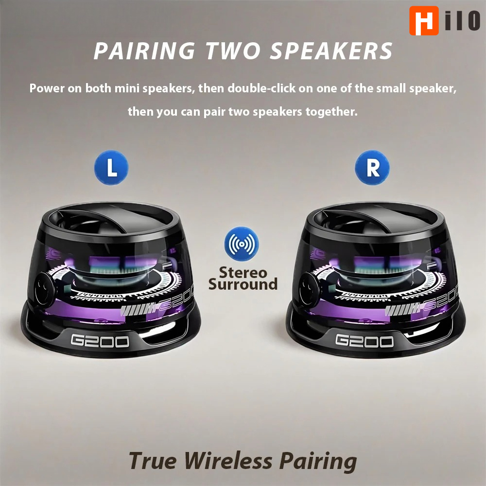 G200 bluetooth 5.3 alto-falante portátil iluminação rgb alto-falante magnético bt5.3 mini caixa de som 7 horas reprodução suporte do telefone alto-falante