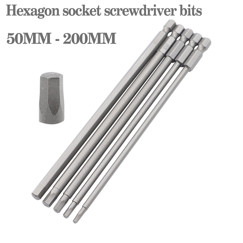 150Mm/200Mm Đầu Lục Giác Allen Cờ Lê Khoan Bộ Dài Allen Tua Vít Bit Từ Đầu Khóa Lục Giác bộ Tô Vít Ổ Cắm Bit Bộ
