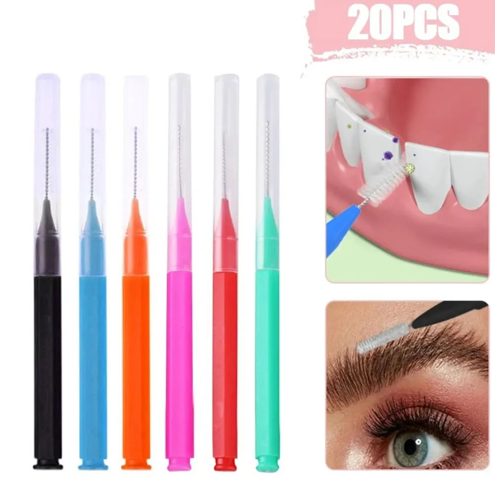 Caja de cepillo interdental Cepillo interdental 20 piezas Aparatos para huecos de dientes limpios Cepillo interdental de ortodoncia recto