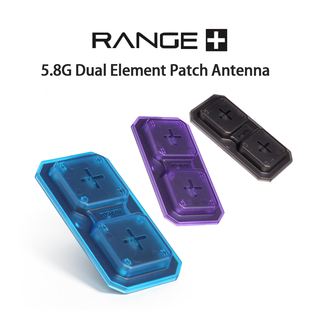 Antena RUSHFPV RANGE PLUS 2X 5.8G Color Patch do dronów wyścigowych FPV, kompatybilna z analogowymi goglami/ekranami.