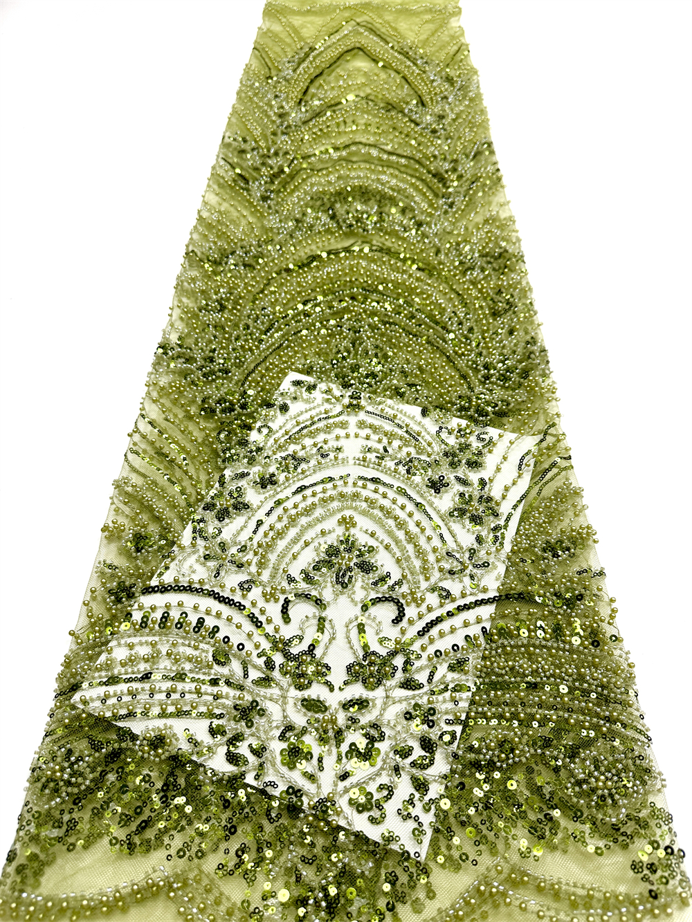 luxury african fabrics 2 yards French Tulle Lace Fabric High Quality Beaded Nigerian Sequins for Wedding Dress Sewing 2025