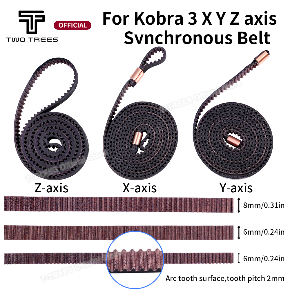 Pasek rozrządu 3D do Kobra 3 Combo Pasek synchroniczny Kobra 3 X Y Z Pasek o szerokości 6 mm/8 mm Części zamienne do drukarki 3D do Kobra 3