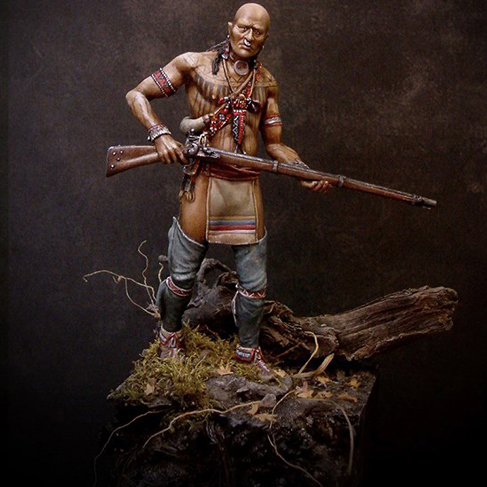 Guerrier Cherokee 1/24, figurine modèle en résine, GK, kit non assemblé et non peint