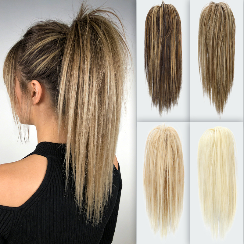 14 インチ合成ポニーテールエクステンション爪クリップオンヘアピースソフトポニーテール耐熱繊維女性のための毎日のヘアスタイル