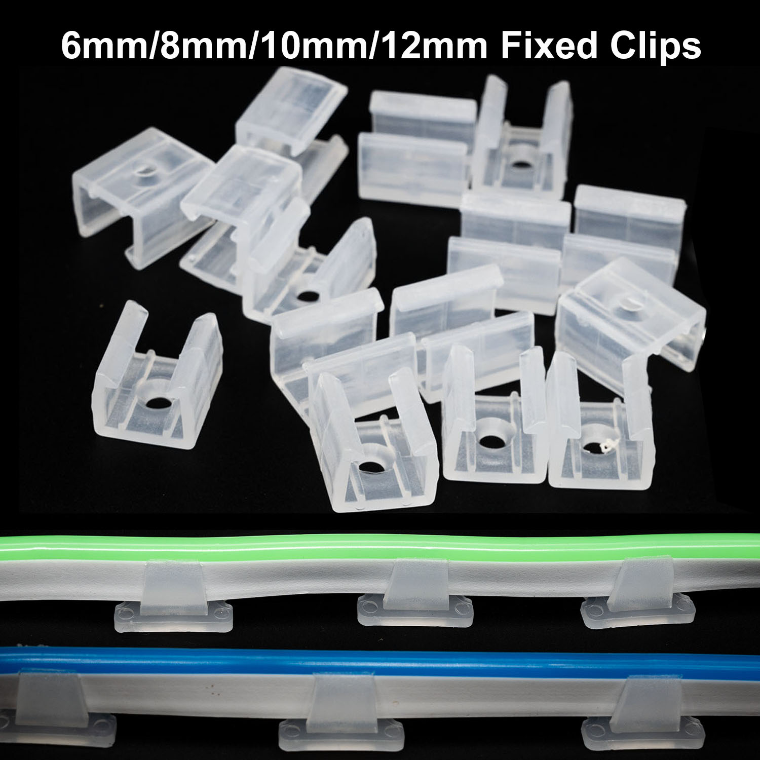 6mm 8mm 10mm 12mm Taśma LED Klipsy mocujące Złącze Akcesoria do mocowania 2835 Neon Light 220V Elastyczna plastikowa klamra COB