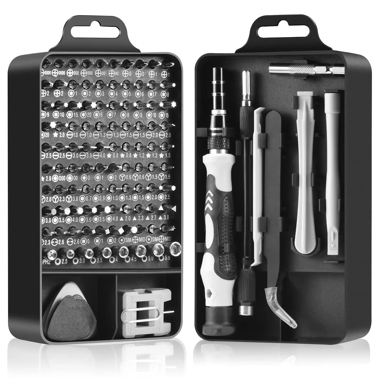 Juego de destornilladores de precisión 115 en 1, herramienta de reparación multifunción profesional con 98 puntas de destornillador magnético para gafas de iPhone