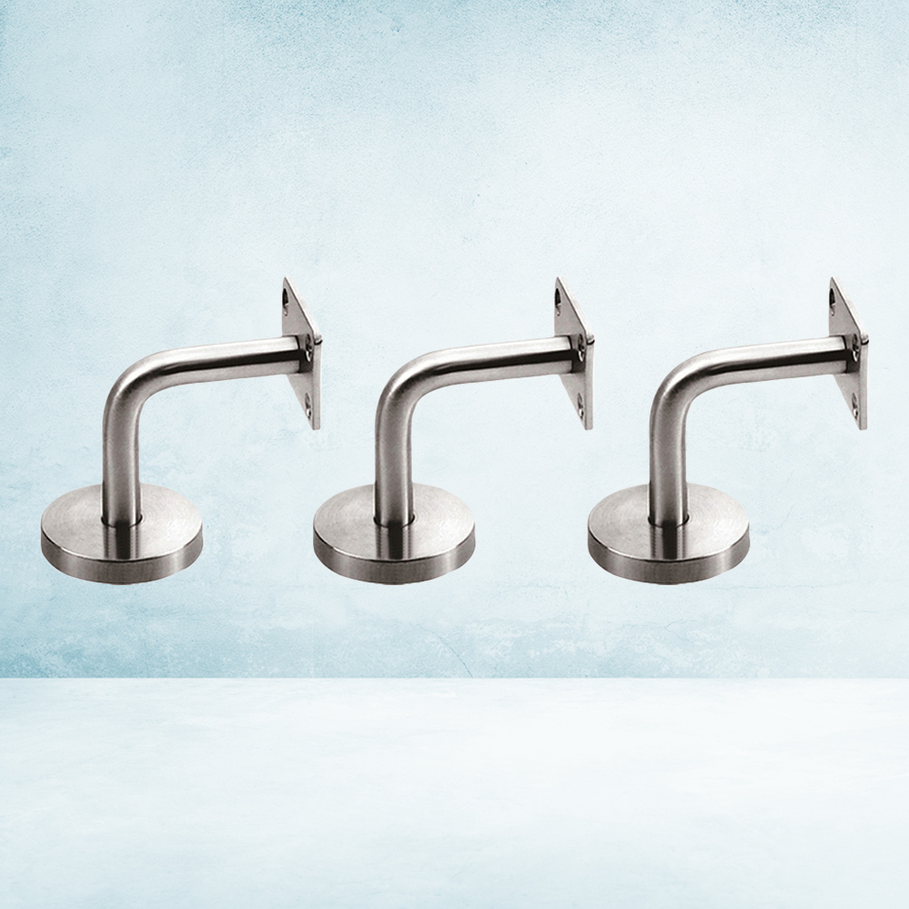 3pcs Stainless Steel Handrail Bracket for Stair Rail Wall Railing Support Bannister Mounting Hardware Fixings