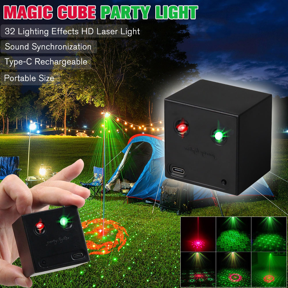 Oplaadbare Mini Laser Party Light Draagbare Podium KTV Disco Lamp Sfeer Laserlichten Flash voor Party Kerst Bruiloft Bar Club