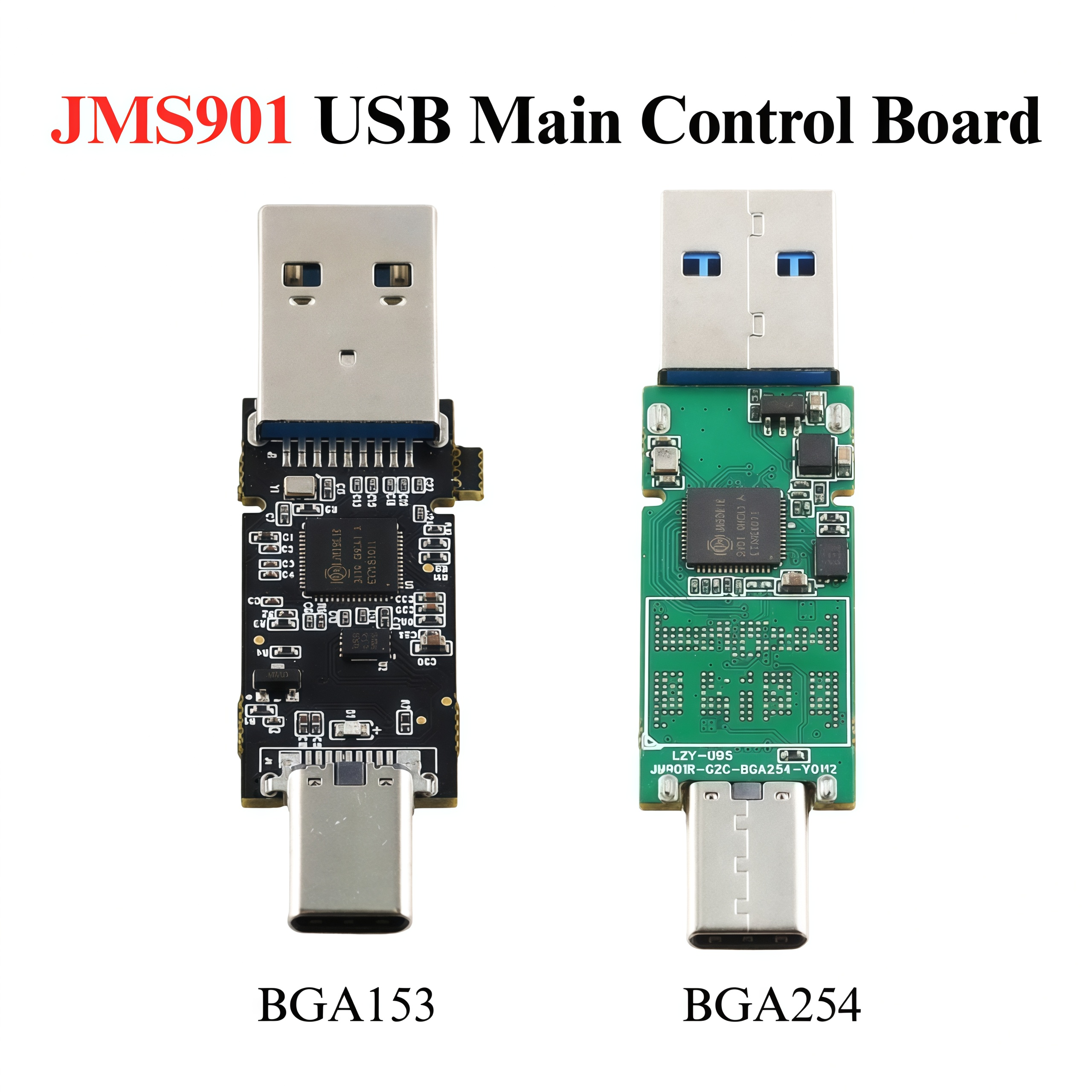 Основная плата управления USB для чипов USF 2.0 2.1, высокоскоростной USB 3.1 Type-C, двойной интерфейс, BGA254 BGA153, для пайки, JMS901