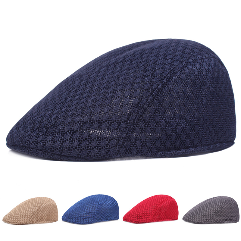 Nowa letnia czapka beret unisex z siatką, styl gazeciarza, regulowana, modna, oddychająca czapka letnia dla kobiet i mężczyzn, 2026