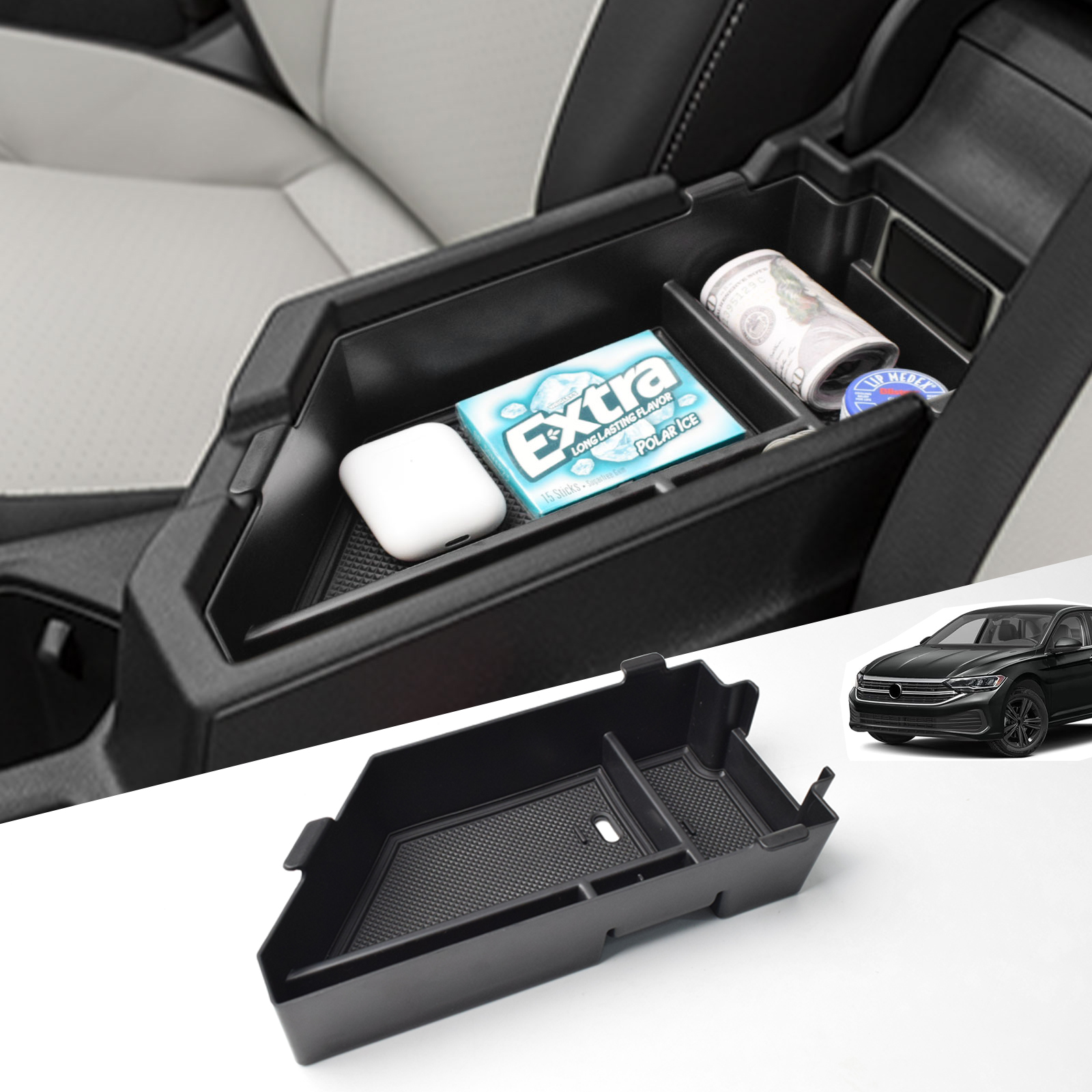 Подлокотник-органайзер для центральной консоли Volkswagen Jetta VW 2020-2025 2026, подлокотник для хранения, автомобильные аксессуары из АБС-пластика, коробка для хранения