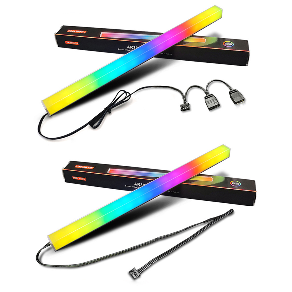 Mała 4-pinowa listwa świetlna, kolorowa lampa atmosferyczna 30cm 5V/3-pinowa magnetyczna RGB do akcesoriów komputerowych COOLMOON do użytku domowego.