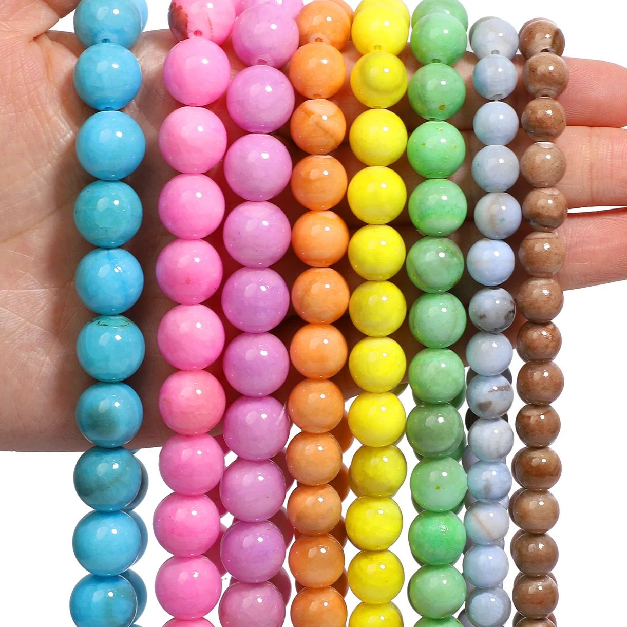 4/6/8/10/12mm kamień naturalny perski jadeit koraliki okrągła przekładka luźny koralik do tworzenia biżuterii DIY Charms bransoletka naszyjnik koraliki