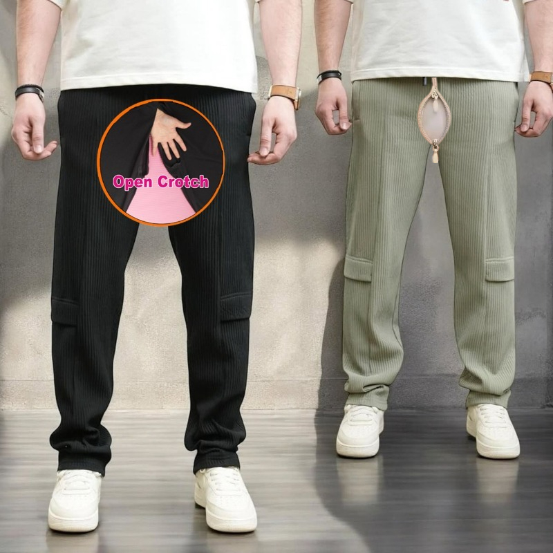 Herren-Hose mit offenem Schritt, Herbst und Winter, neu, amerikanisch, locker, Retro, Alltag, weites Bein, vielseitig, für Herren, Freizeit, Sport, Cord