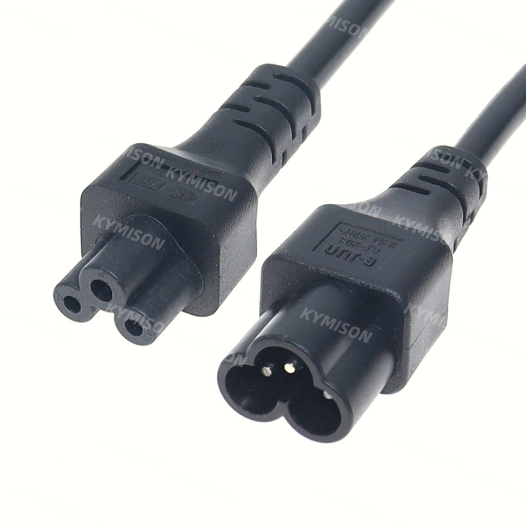 Kabel Ekstensi Jantan Ke Betina IEC 3Pin, Kabel Ekstensi Jantan Ke C6 Betina IEC320 C5, 0.3M/0.6M/1M/2M 1 Buah