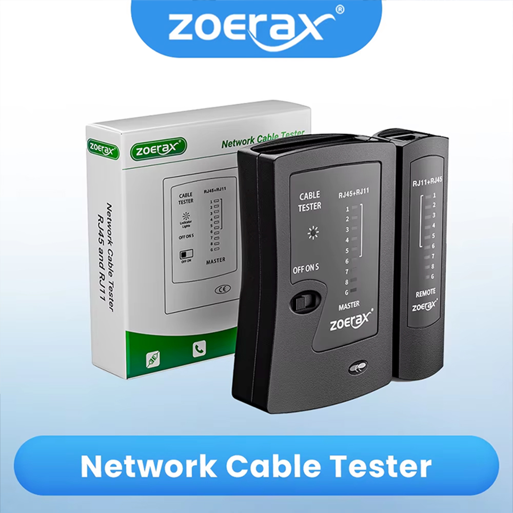 Probador de Cable Ethernet de red ZoeRax para LAN RJ45 Cat5 Cat5e Cat6 Cat6a Cat7 UTP/Cable blindado y RJ11 RJ12