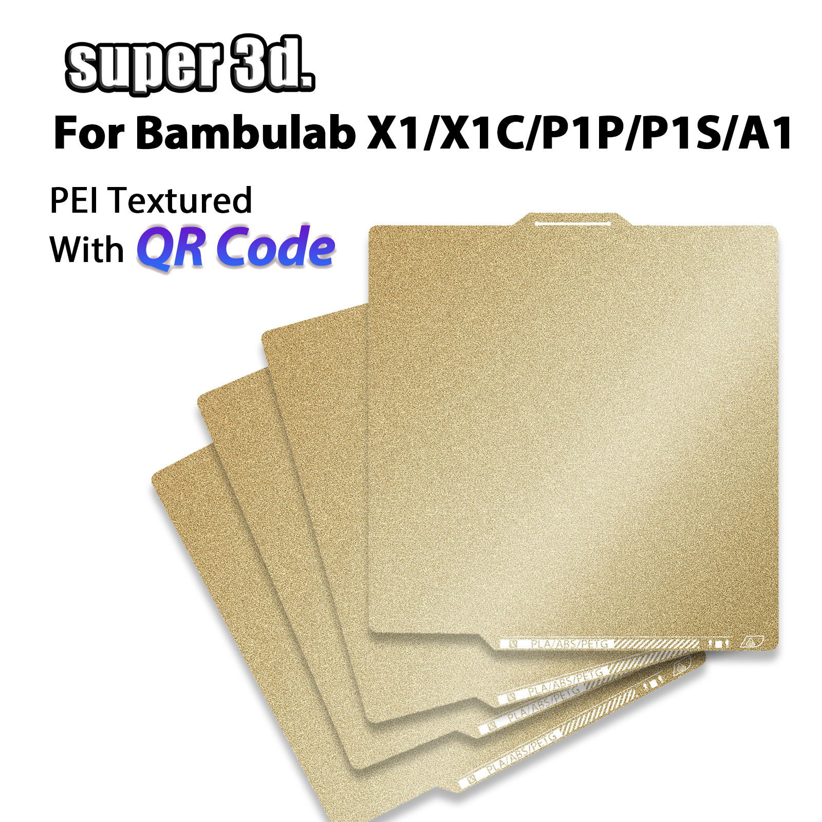 QR Code Getextureerde PEI Bed Voor Bambu Lab Bouwplaat X1/X1C/P1P/P1S Dubbelzijdig PEI Lente Staalplaat Voor Bambulab A1 Accessoires