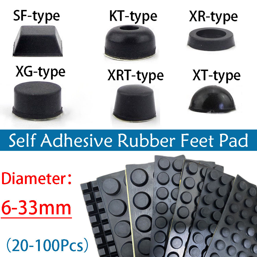 Piedini Adesivi in Gomma per Mobili, Protezioni Rotonde/Quadrate Ammortizzanti per Gambe di Mobili/Attrezzature