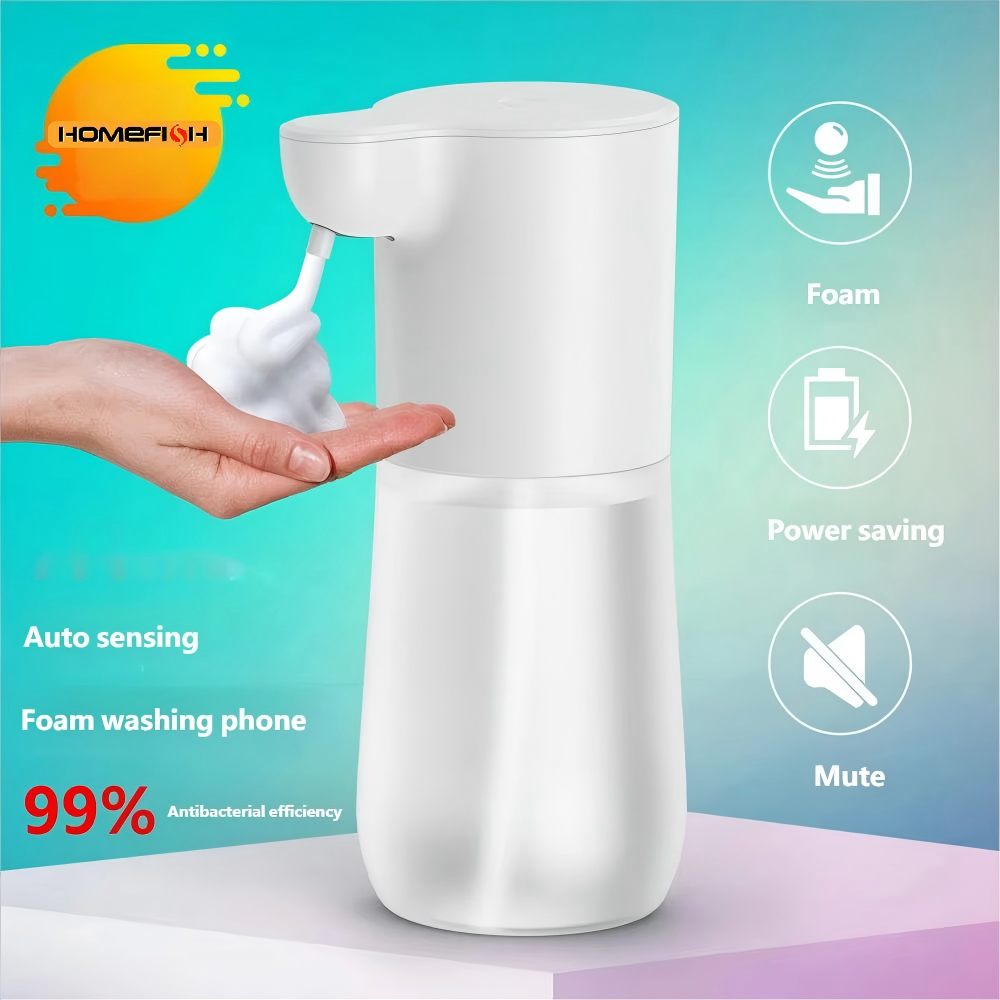 HOMEFISH Inteligentny Automatyczny Dozownik do Mydła 350ml Ładowanie USB Bezdotykowy Dozownik Piany do Mydła Automat do Dezynfekcji Rąk