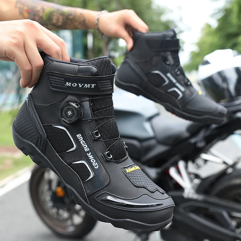 Nuove scarpe casual alte Scarpe da ginnastica da esterno Sneakers Stivali da trekking antiscivolo da uomo Stivali da moto da uomo Stivaletti da lavoro