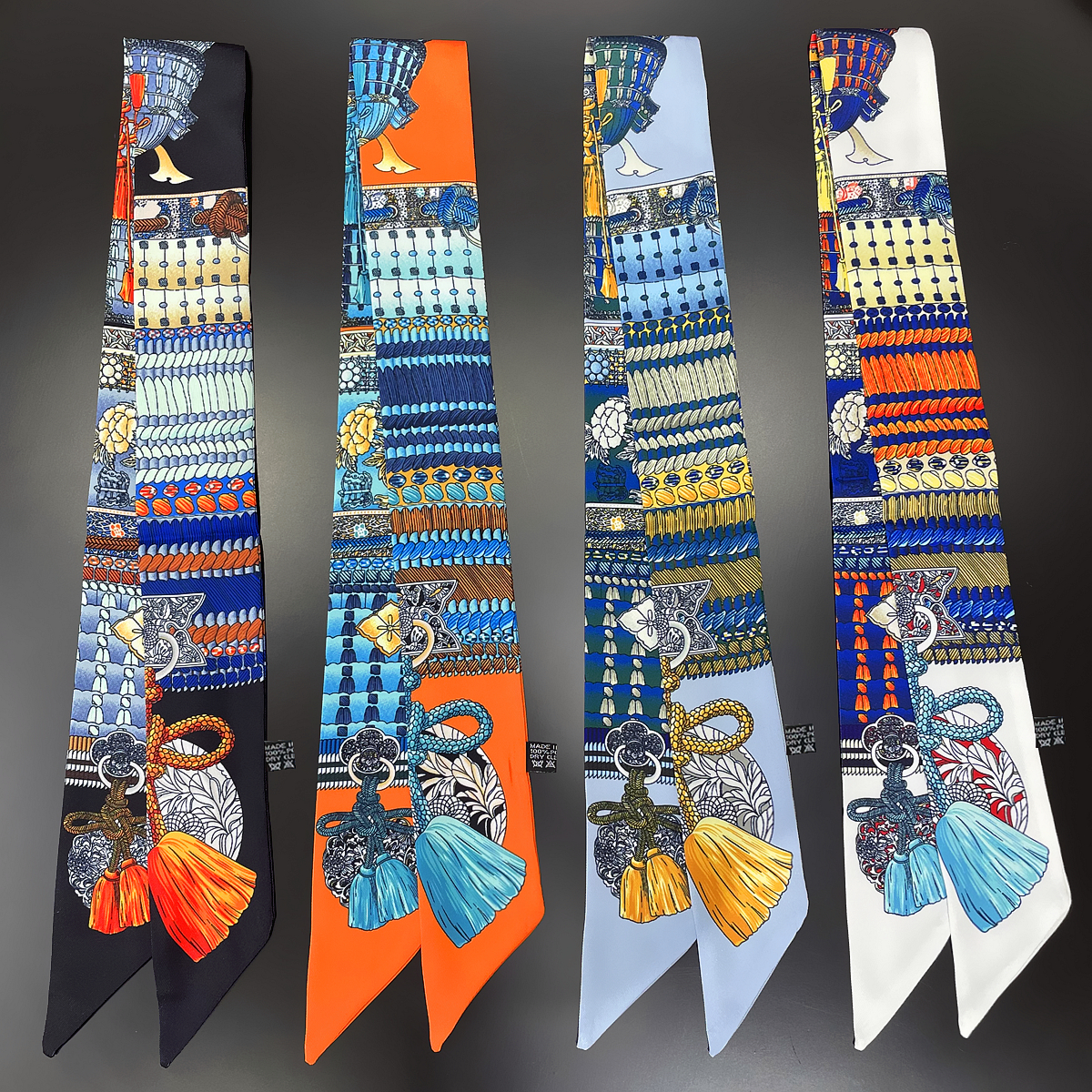 2023 novo design armadura impressão lenço feminino marca de luxo lenço de seda moda cabelo bandana foulard saco magro cachecóis neckerchief