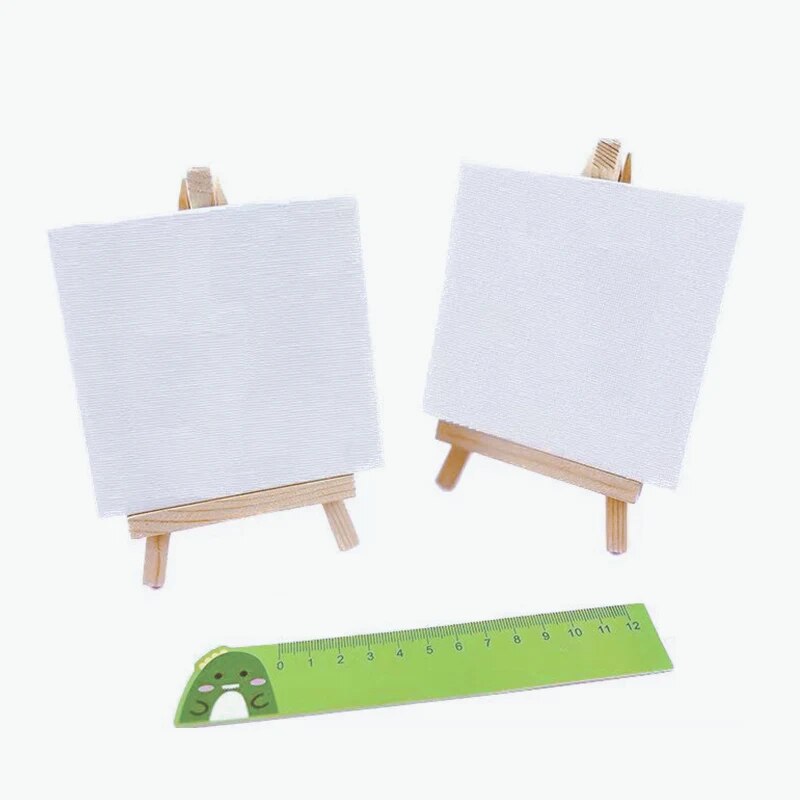 2 Sets Mini-Leinwand-Panel, Holzstaffelei, Skizzenblock-Einstellungen zum Malen, Basteln, Zeichnen, Dekoration, Geschenk, Kunstbedarf