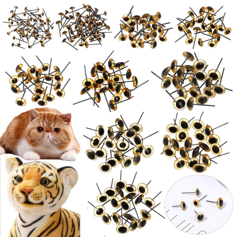 20/50pcs occhi di vetro di colore marrone 3mm-12mm occhi di vetro all'ingrosso ago infeltrimento occhi per orsi fai da te animali bambole bambini giocattoli fai da te