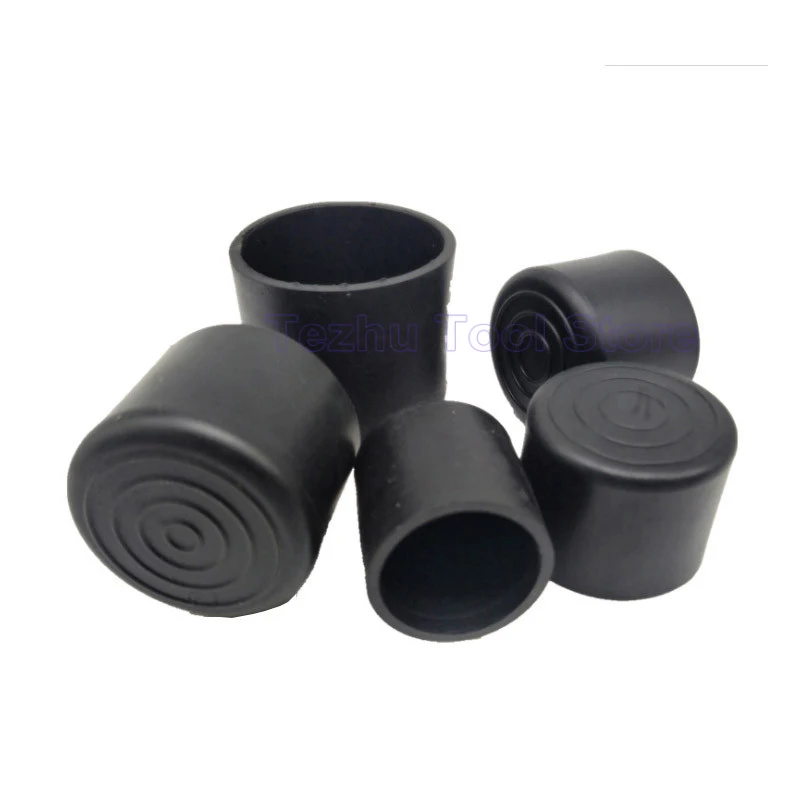 Okrągły czarny PVC miękki gumowy rękaw rurowa zaślepka stół krzesło podnóżek ochronny pokrowiec 6 8 10 12 14 16 19 20 22 25-120 mm
