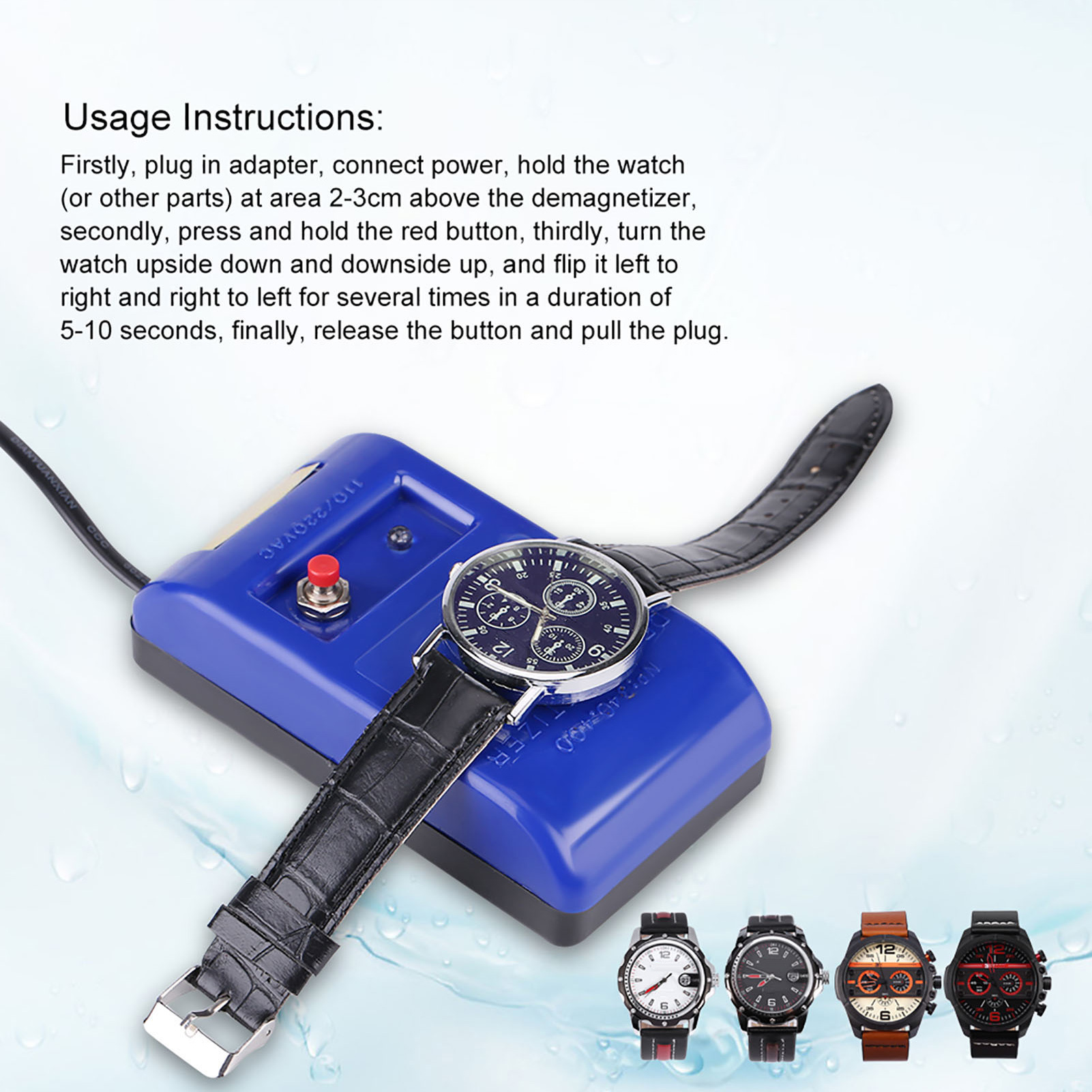 Demagnetizer Professional Mechanical Wristwatch Demagnetizer Watch Repair Demagnetizing Tool 110/220v Watch Repair Demagnetizer
